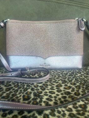 kate spade Pink Rose Gold Glitter Wristlet Clutch